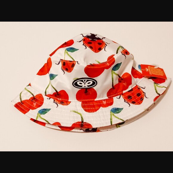 Petals and Peacocks Ladybug and Cherry White Bucket Hat NWT - Picture 4 of 9